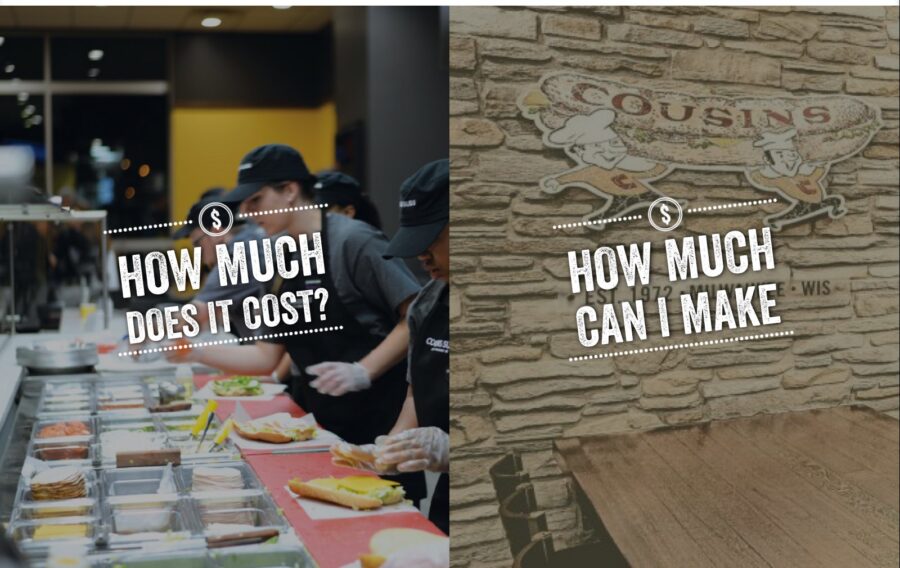 Cousins Subs website as shipped, archived capture — cost and earnings panels