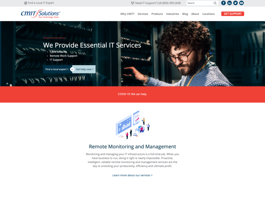 CMIT Solutions website as shipped, archived capture